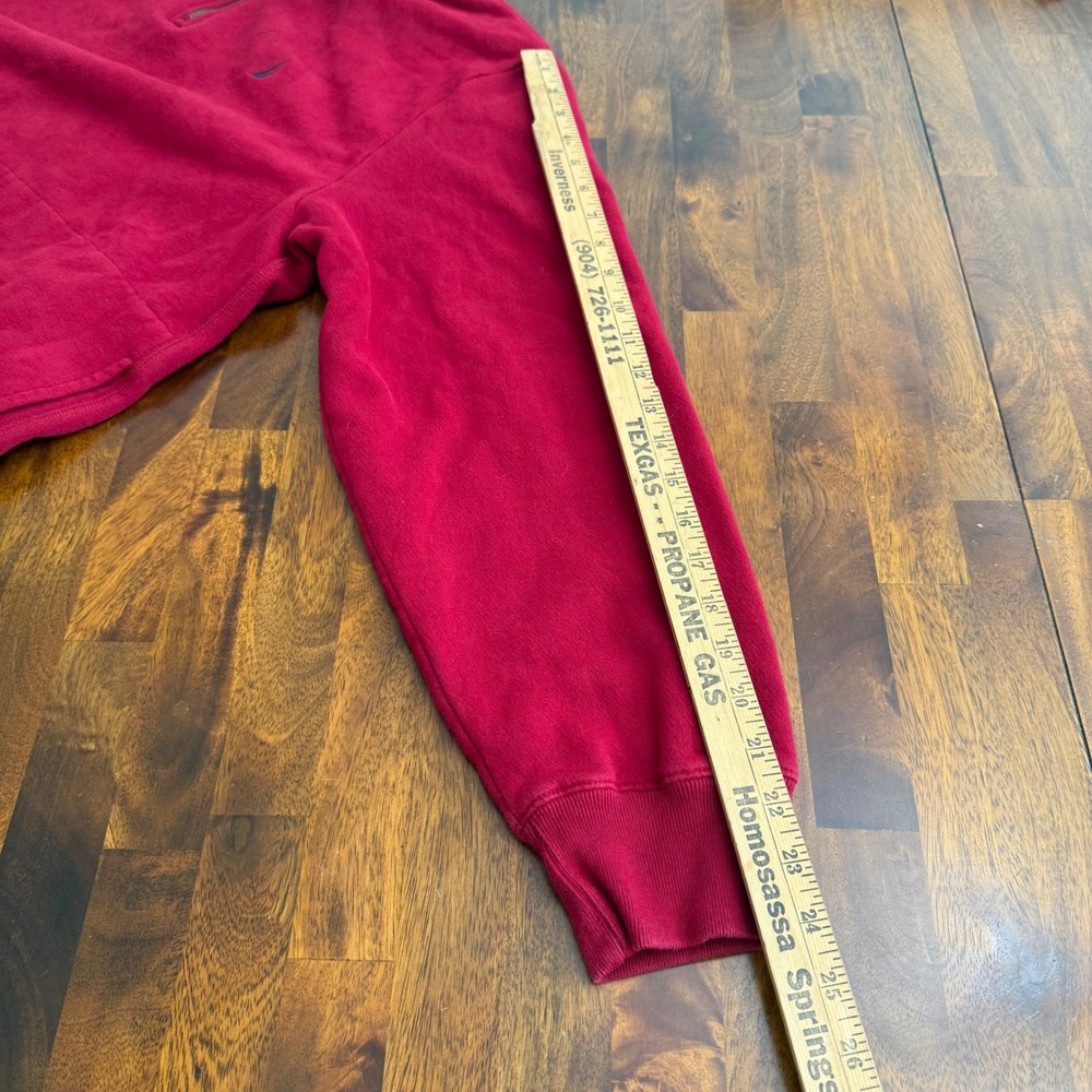 Nautica Red Quarter Zip Pullover Sweatshirt Men XL‎ Fleece Lined Logo Distressed - Picture 9 of 11
